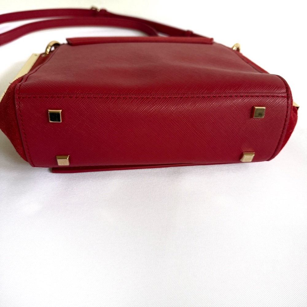 White House Black Market Leather Suede Crossbody Purse - Picture 13 of 14